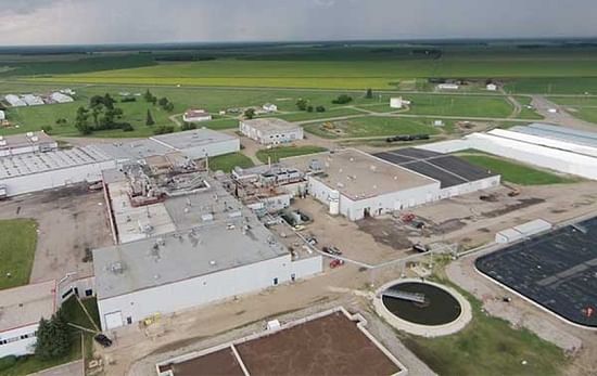 McCain Foods Canada - Carberry potato processing plant, seen from the air in this picture made in July 2015 (Courtesy: Gordon Goldsborough)