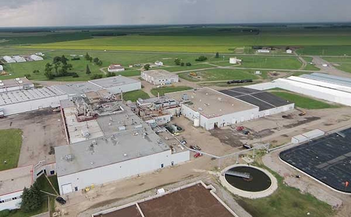 Aerial impression of the McCain Foods (Canada) potato processing plant in Carberry in July 2015 (Courtesy: Gordon Goldsborough)
