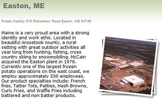 McCain Foods Easton (Courtesy: McCain Foods) McCain Foods Easton (Courtesy: McCain Foods)