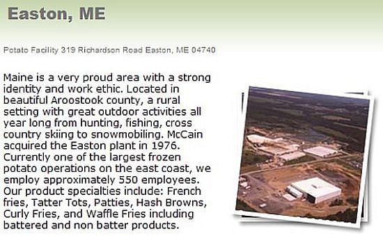 McCain Foods Easton (Courtesy: McCain Foods)