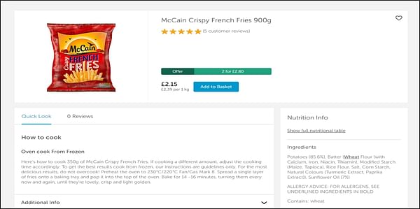 McCain Foods GB partners with e.fundamentals to help drive online sales