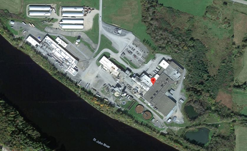 Satellite view of the McCain Foods Grand Falls Facility (Courtesy: Google Maps)