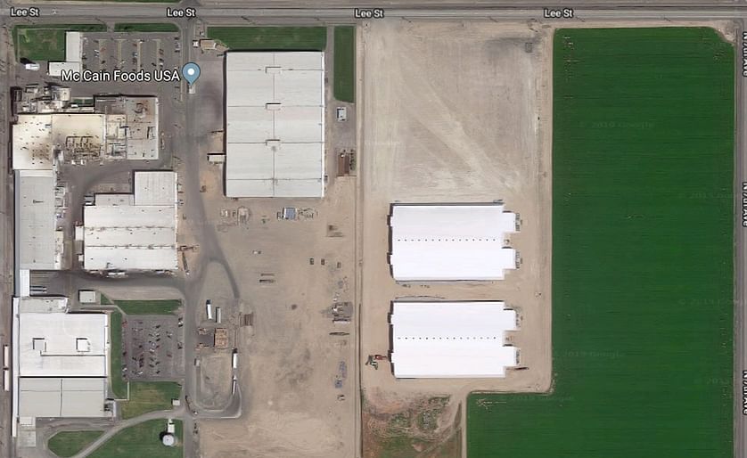 Aerial view of the existing McCain Foods USA - Othello Washington potato processing plant. (Courtesy: Google Maps)