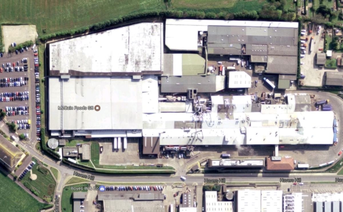 Aerial view of the McCain Foods (GB) factory and head office at Havershill, Scarborough (Courtesy: Google Maps)