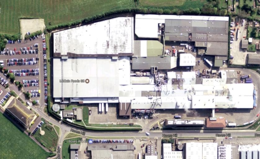 Aerial view of the McCain Foods (GB) factory and head office at Havershill, Scarborough (Courtesy: Google Maps)