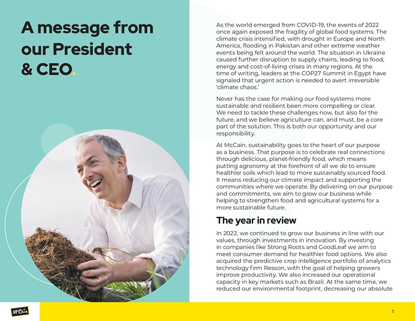McCain Foods 2022 Sustainability Report