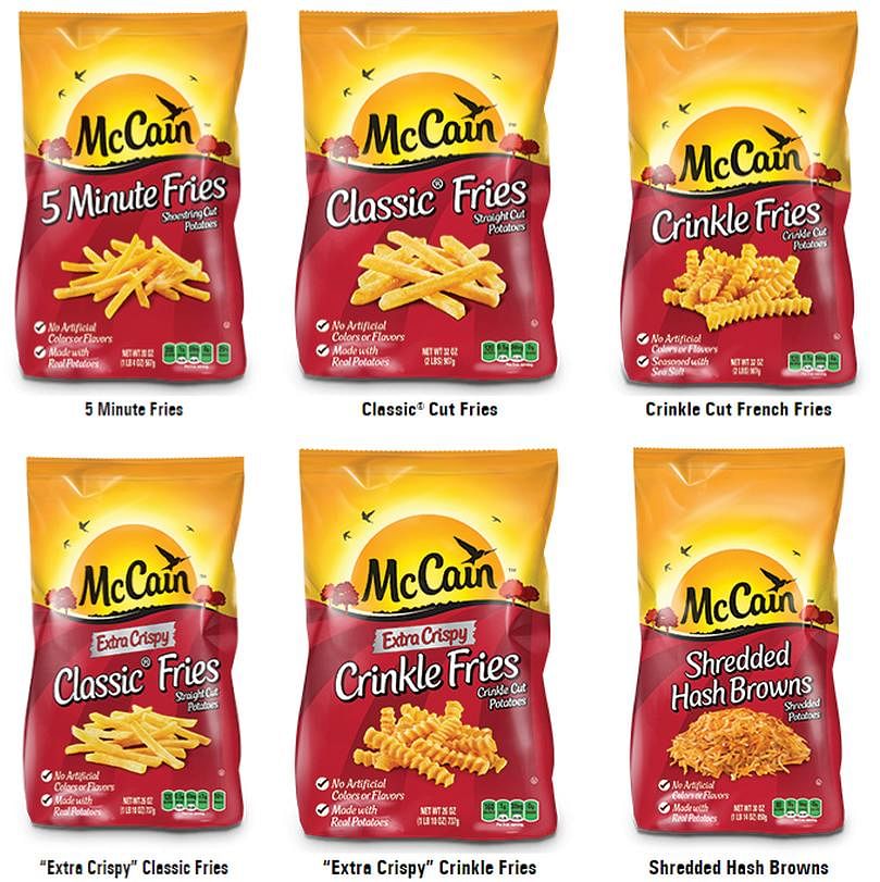 Sample of the frozen french fries McCain Foods USA offers in retail