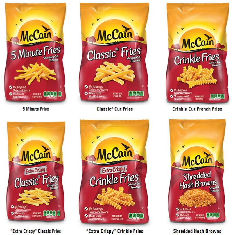 Sample of the frozen french fries McCain Foods USA offers in retail Sample of the frozen french fries McCain Foods USA offers in retail