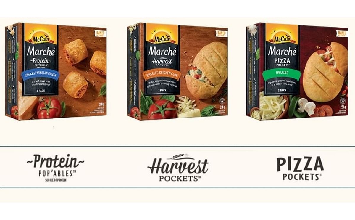 The new McCain Marché line-up consists of three types of snacks: Harvest Pockets, Protein Pop'ables and the rebranded & relaunched Pizza Pockets The new McCain Marché line-up consists of three types of snacks: Harvest Pockets, Protein Pop'ables and the rebranded & relaunched Pizza Pockets
