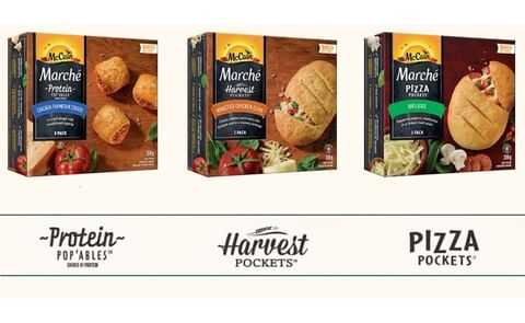 The new McCain Marché line-up consists of three types of snacks: Harvest Pockets, Protein Pop'ables and the rebranded & relaunched Pizza Pockets The new McCain Marché line-up consists of three types of snacks: Harvest Pockets, Protein Pop'ables and the rebranded & relaunched Pizza Pockets