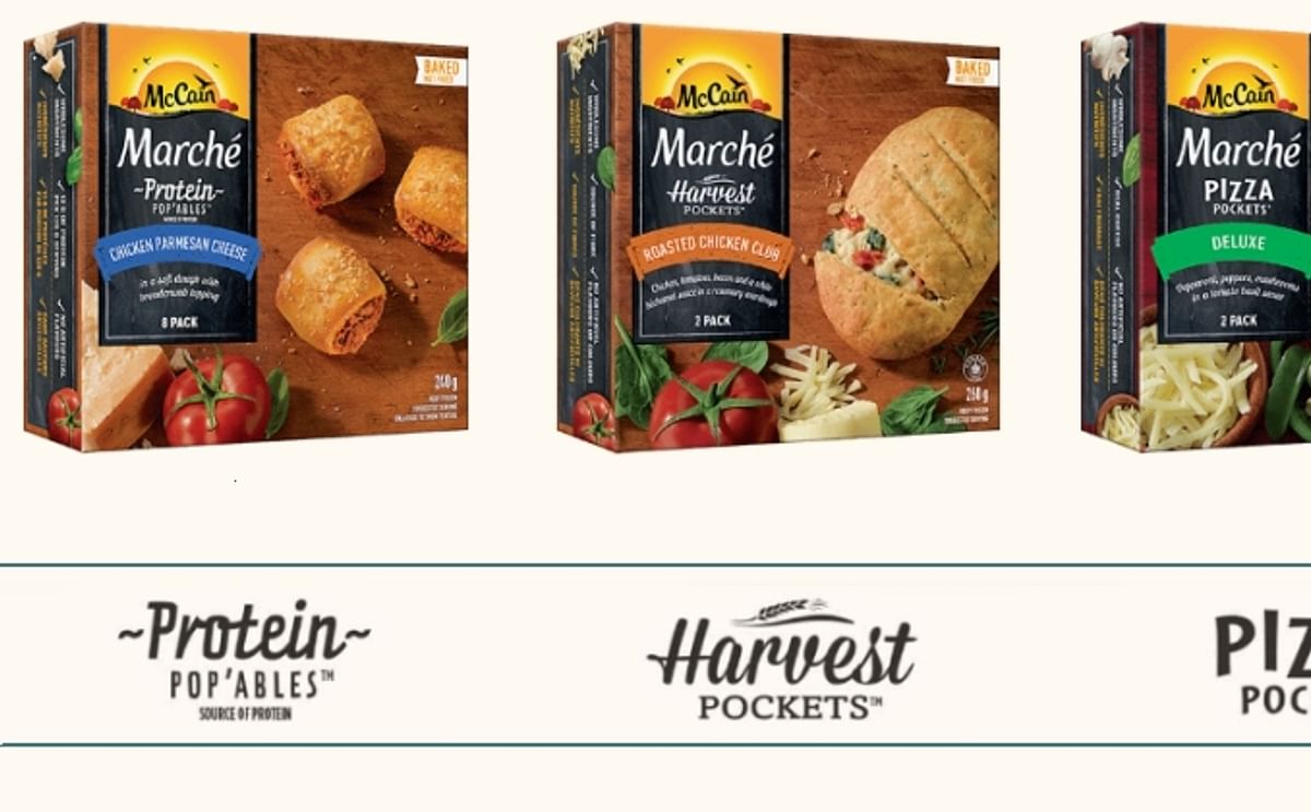 The new McCain Marché line-up consists of three types of snacks: Harvest Pockets, Protein Pop'ables and the rebranded & relaunched Pizza Pockets