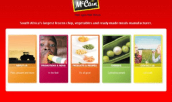 McCain Foods South Africa website now live