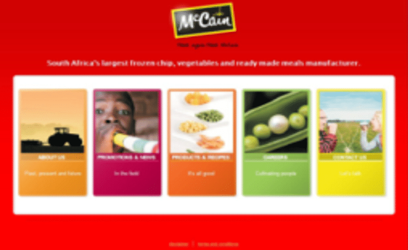 McCain Foods South Africa website now live