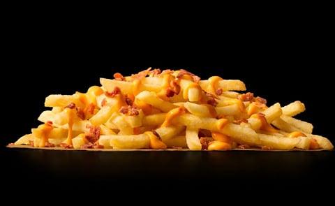 Cheese & Bacon Loaded Fries from Australia, McDonald's World Famous Fries, served with warm melted cheese and crispy bacon bits. Now in Chicago! Cheese & Bacon Loaded Fries from Australia, McDonald's World Famous Fries, served with warm melted cheese and crispy bacon bits. Now in Chicago!