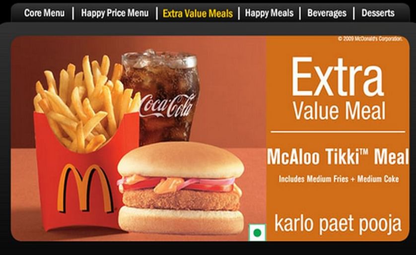 A McAloo Tikki meal available at McDonald's India: a potato burger with fries: what a tribute to the versatility of the potato!