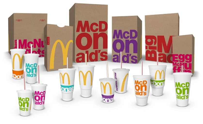 McDonald's has redesigned its packaging numerous times. The packaging shown above was introduced in 2016.
