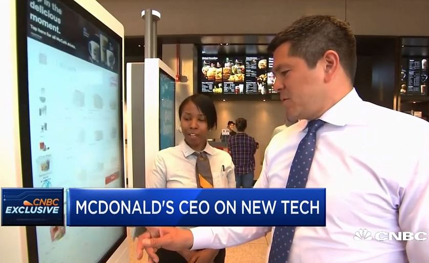 Steve Easterbrook, CEO McDonald's: “We do know it [PP:self serve kiosks] helps grow the business: Customers come back more often, they stay a little longer. They are just more engaged with us as a business and as a brand.”