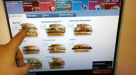 McDonald's Easy Order touchscreen McDonald's Easy Order touchscreen
