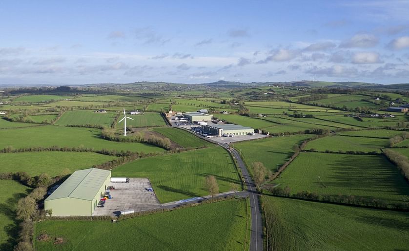 Aerial view of the Meade Potato Company in Lobinstown, Navan, Co. Meath in Ireland.