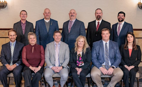 Back row (left to right) Blair Richardson, Potatoes USA’s CEO; Steve Elfering of Idaho Falls, Idaho; Mike Carter of Rosholt, Wisconsin; Travis Meacham of Moses Lake, Washington; and Jaren Raybould of Saint Anthony, Idaho. Front row (left to right) Jared Back row (left to right) Blair Richardson, Potatoes USA’s CEO; Steve Elfering of Idaho Falls, Idaho; Mike Carter of Rosholt, Wisconsin; Travis Meacham of Moses Lake, Washington; and Jaren Raybould of Saint Anthony, Idaho. Front row (left to right) Jared