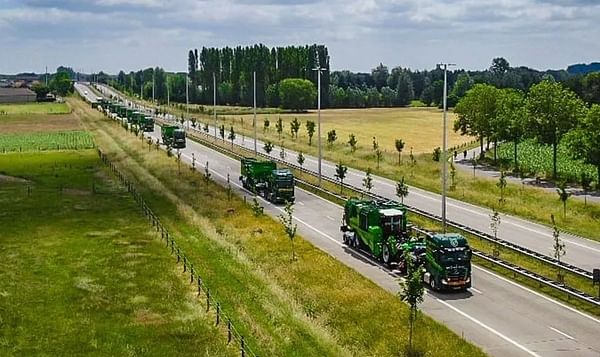 Mega machine convoy leaves AVR Roeselare for Denmark