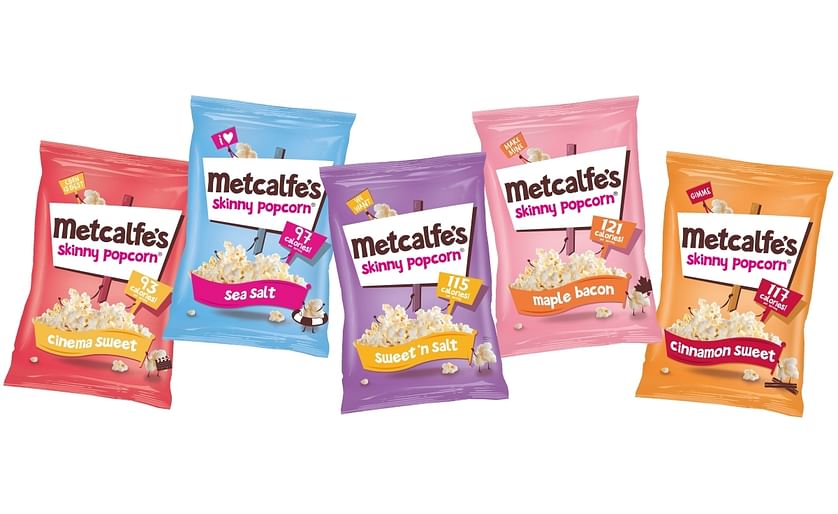 Metcalfe’s skinny® popcorn new packaging design. 
