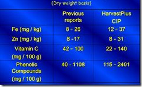 Una Red mundial para apoyar el mejoramiento de la calidad nutricional de la papa y el camote Una Red mundial para apoyar el mejoramiento de la calidad nutricional de la papa y el camote