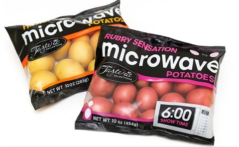 Tasteful Selections specialty potatoes in microwave packaging Tasteful Selections specialty potatoes in microwave packaging