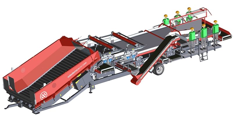 Miedema MHC: Receiving hopper combination with double stone and clod separator