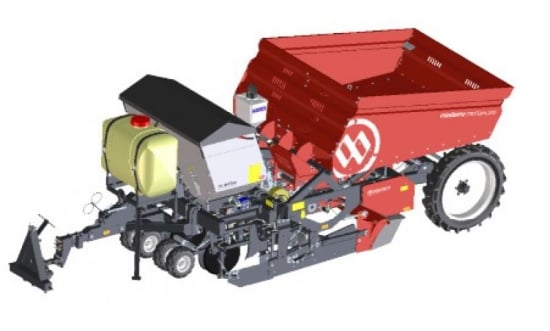 Miedema MS 2000: 2-row trailed belt planter Miedema MS 2000: 2-row trailed belt planter
