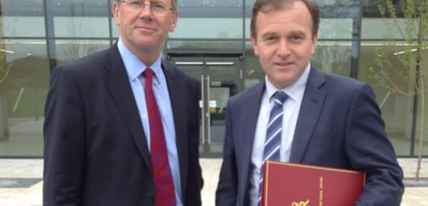 New AHDB Chairman Peter Kendall (left) and UK Food and Farming Minister George Eustice