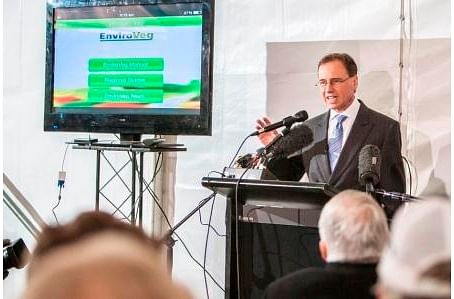 Minister Hunt speaking at the EnviroVeg App launch