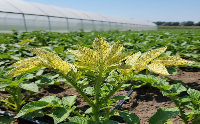 Interveinal Yellowing and Gray Spots from Manganese Deficiency