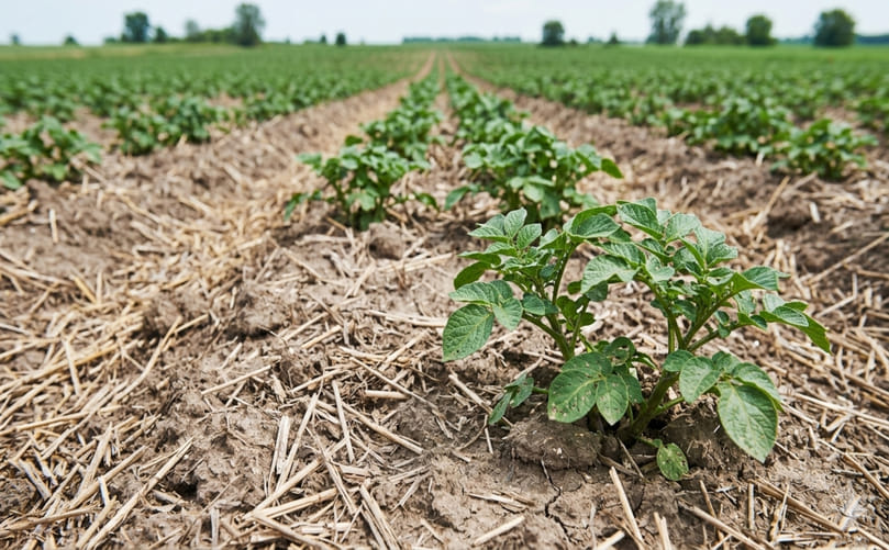 Mulched Potatoes: Shielding Crops from Drought Stress