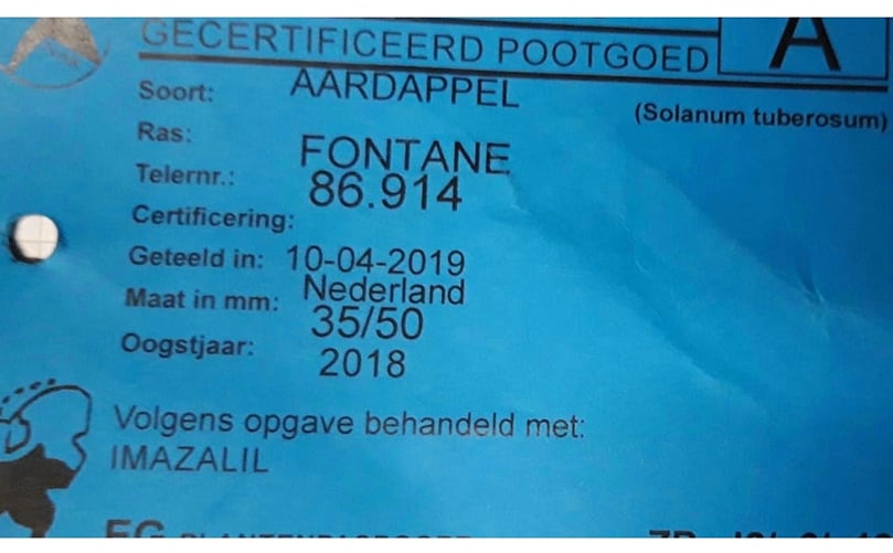 Vervalst NAK pootgoedcertificaat Vervalst NAK pootgoedcertificaat
