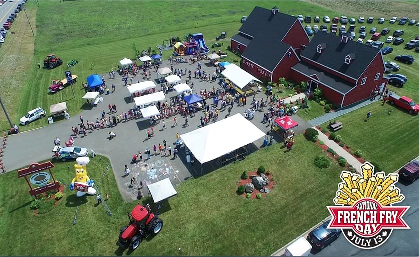 Aerial view of today's National French Fry day activities at Potato World,  in the French Fry Capital of the World, Florenceville-Bristol, New Brunswick