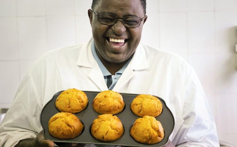 Antonio Magnaghi shows off a batch of sweet potato muffins at his bakery in downtown Nairobi, Kenya. (Courtesy: NC State University) Antonio Magnaghi shows off a batch of sweet potato muffins at his bakery in downtown Nairobi, Kenya. (Courtesy: NC State University)