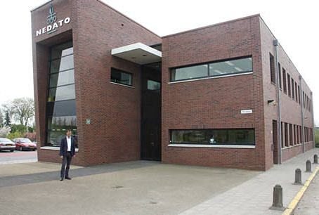 Heero Gramsma in front of the Nedato building Heero Gramsma in front of the Nedato building