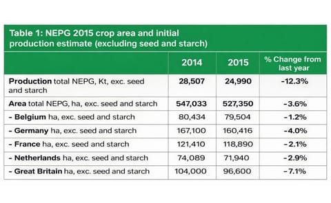 North-western European Potato Growers expect potato production to drop 12 percent North-western European Potato Growers expect potato production to drop 12 percent
