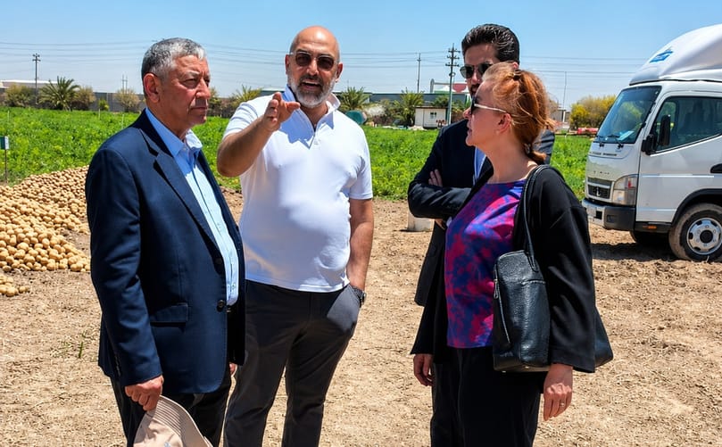 Ms.Bertryl Snoeijer, Deputy Consul General of the Kingdom of the Netherlands; Mr. Abbas Radhi, Chairman of the Board of Nahar Al-Awraad Company; and Mr. Essam Mousa, Representative of IPM Potato Company