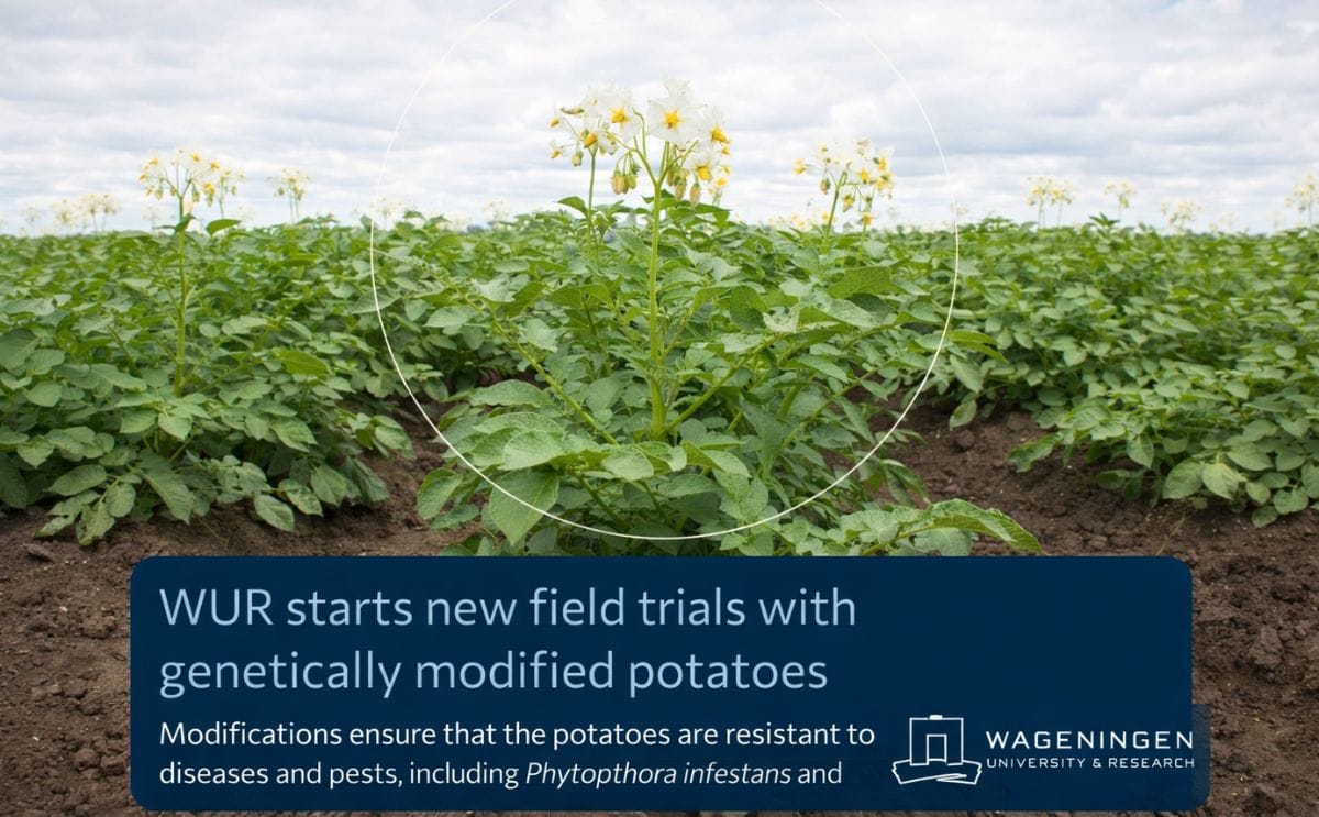 Wageningen University & Research initiates new field trials to evaluate genetically modified potatoes with enhanced disease resistance and reduced pesticide needs Wageningen University & Research initiates new field trials to evaluate genetically modified potatoes with enhanced disease resistance and reduced pesticide needs
