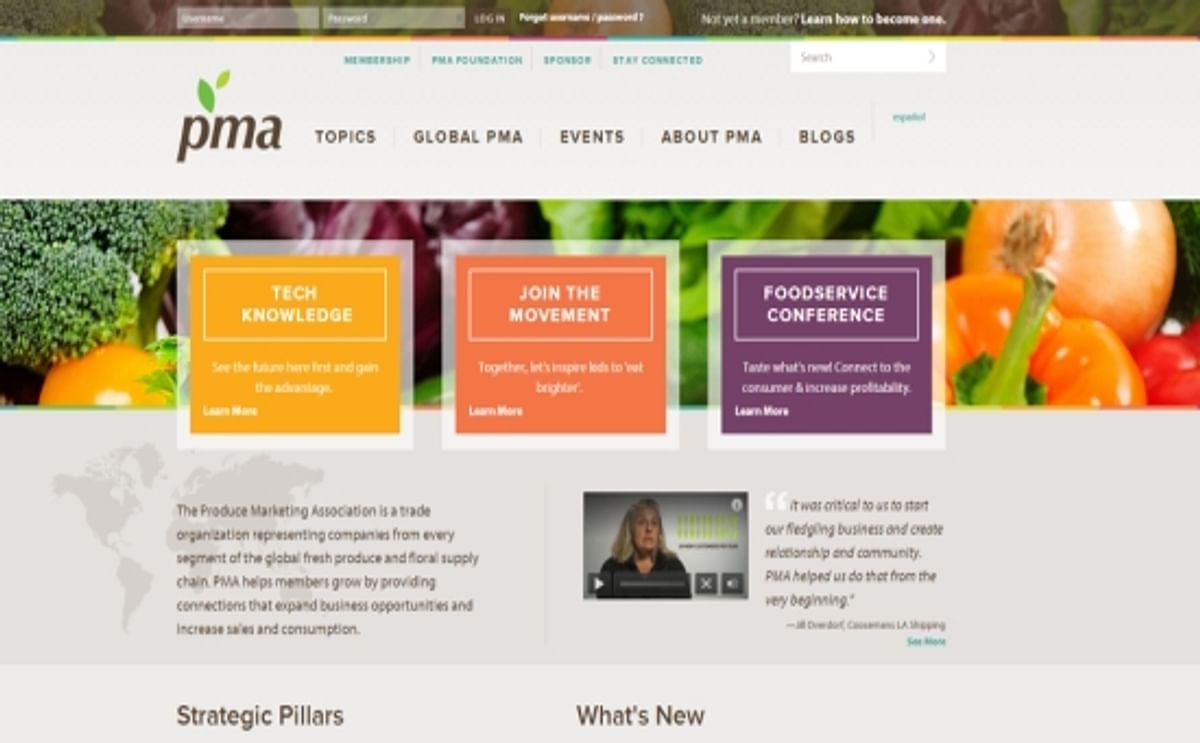 Produce Marketing Association redesigns website