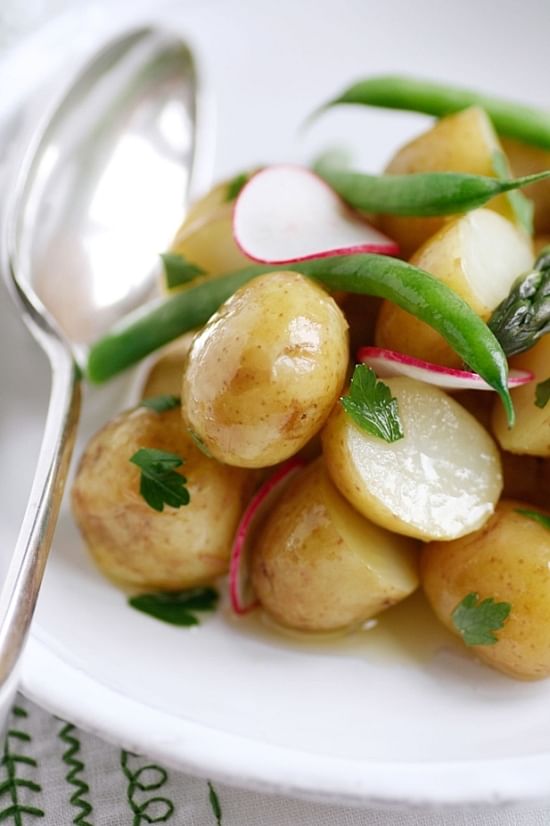 New potatoes with radish salad