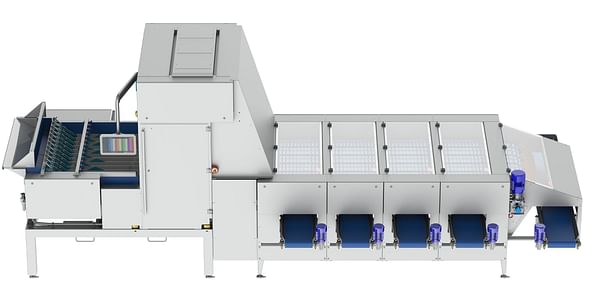 Newtec Optical Sorting Machine Celox P Dual UHD closed S, with expanded tracking area, increased capacity, and high grading accuracy.