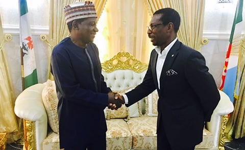 Governor of Plateau State Simon Lalong (left) together with Olusegun Paul Andrew, executive chairman of BlackPace (right) in Jos, Plateau State, Nigeria (Courtesy: Cros Agro) Governor of Plateau State Simon Lalong (left) together with Olusegun Paul Andrew, executive chairman of BlackPace (right) in Jos, Plateau State, Nigeria (Courtesy: Cros Agro)