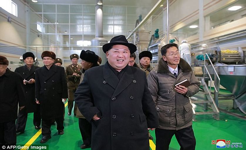 Kim Jong Un and his advisers are touring a new potato factory (starch) in Samjiyon, North Korea - near the Chinese border.