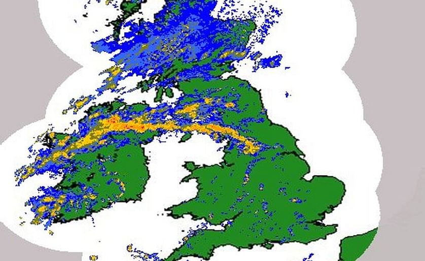 Heavy rains again in Northern Ireland and beyond, according to this weather map of the United Kindom and Ireland on Tuesday April 3, 2018 (Courtesy: weatherweb.net)