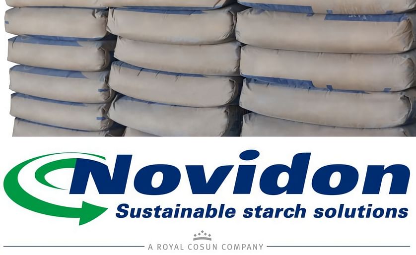 The tag line 'Sustainable starch solutions' highlights Novidon's new focus as a provider of innovative starch solutions. 