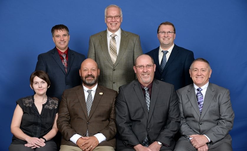 NPC 2016 Executive Committee, Standing, from left to right: Cully Easterday, Larry Alsum and Dominic LaJoie.
Seated, from left to right: Britt Raybould, Jim Tiede, Dan Lake and Dwayne Weyers.