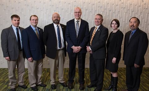 National Potato Council 2017 Executive Committee (from left to right) : Cully Easterday, Dominic LaJoie, Jim Tiede, Larry Alsum, Dwayne Weyers, Britt Raybould and Daniel Chin. National Potato Council 2017 Executive Committee (from left to right) : Cully Easterday, Dominic LaJoie, Jim Tiede, Larry Alsum, Dwayne Weyers, Britt Raybould and Daniel Chin.
